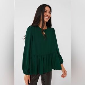 Hunter Green Carlota Peplum Blouse
POMANDER PLACE